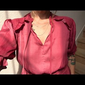 Anthropologie smocked waist midi dress, sz L,